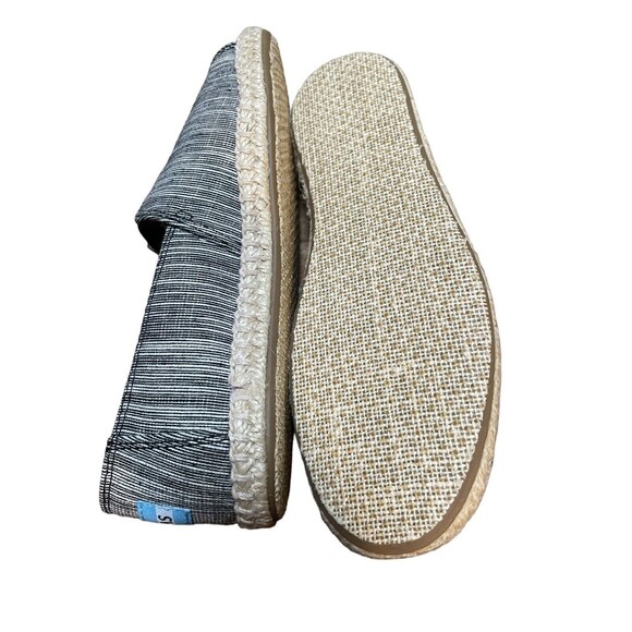 TOMS Shoes Women’s Size 5 Alpargata Open Toe Slip On Black White Flats Casual - Picture 6 of 6